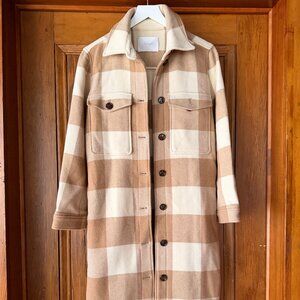 Hugo Boss Checkered Plaid Coat - Monochrome Apres Ski NWOT